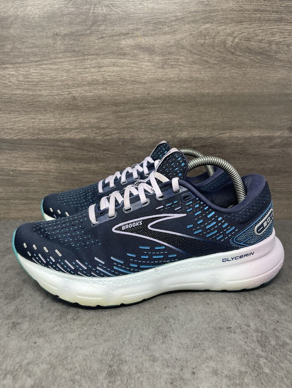 Brooks Glycerin 20 Womens Size 10 Wide Navy Blue DNA Loft v3 Running Shoes